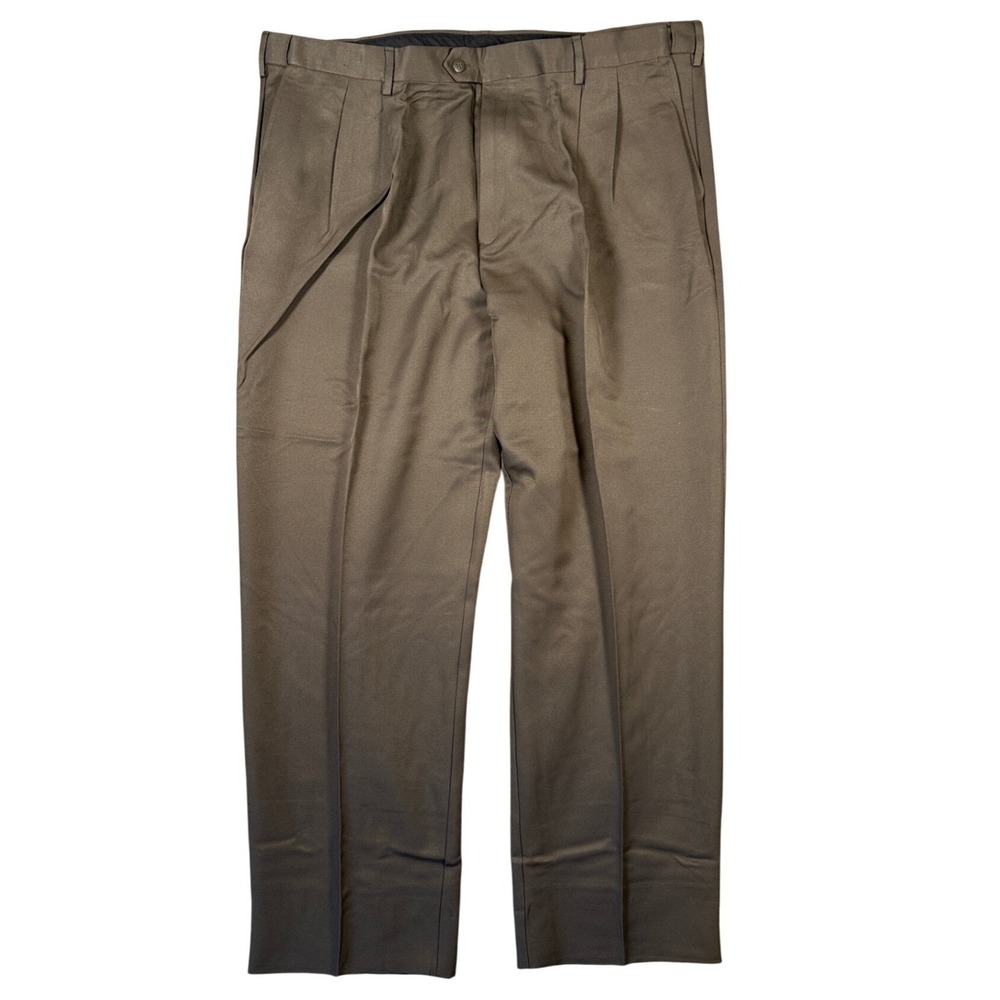 Savane Pleated Dress Pants Mens‎ Size 44 Brown 43x32.5